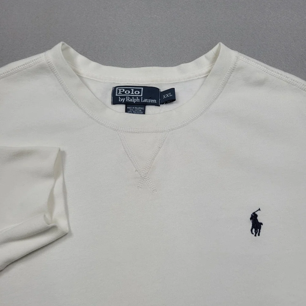 Polo Ralph Lauren Mens XXL White Crewneck Sweatshirt NWT 1274385